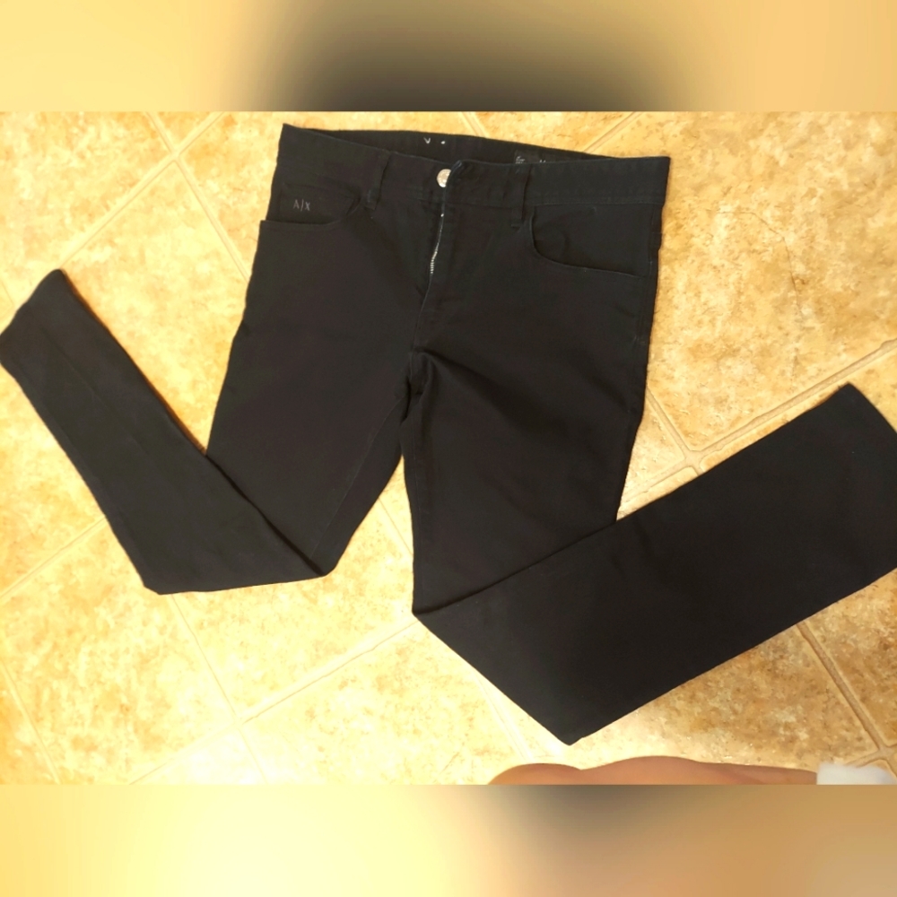 Mens Armani Exchange Black Jeans
